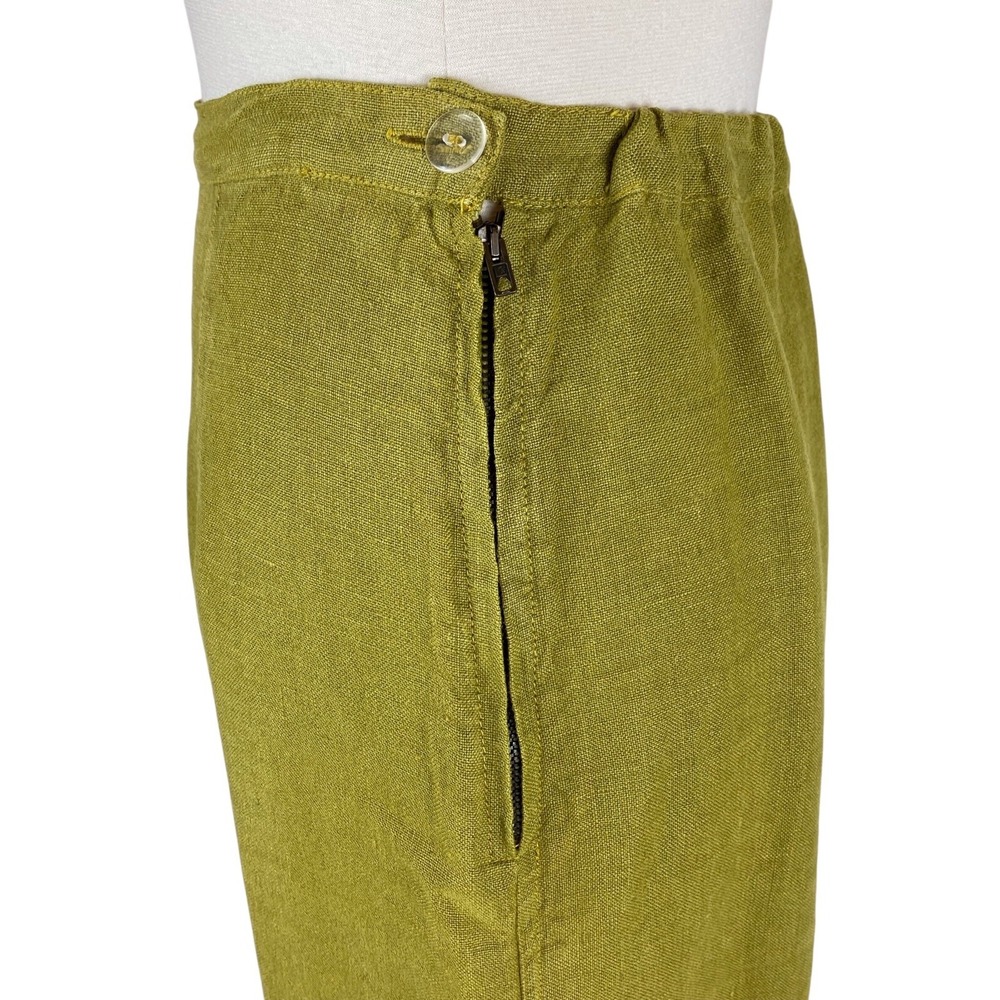 Heteroclite Linen Skirt size 8/10 Green Midi A-line Lagenlook Vintage - Picture 5 of 16
